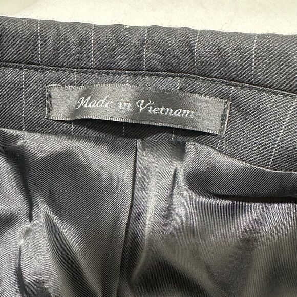 Chaps Suit Jacket Men's 46 Long (46L) 100% Wool Black Pinstripe Sport Coat - Picture 9 of 16